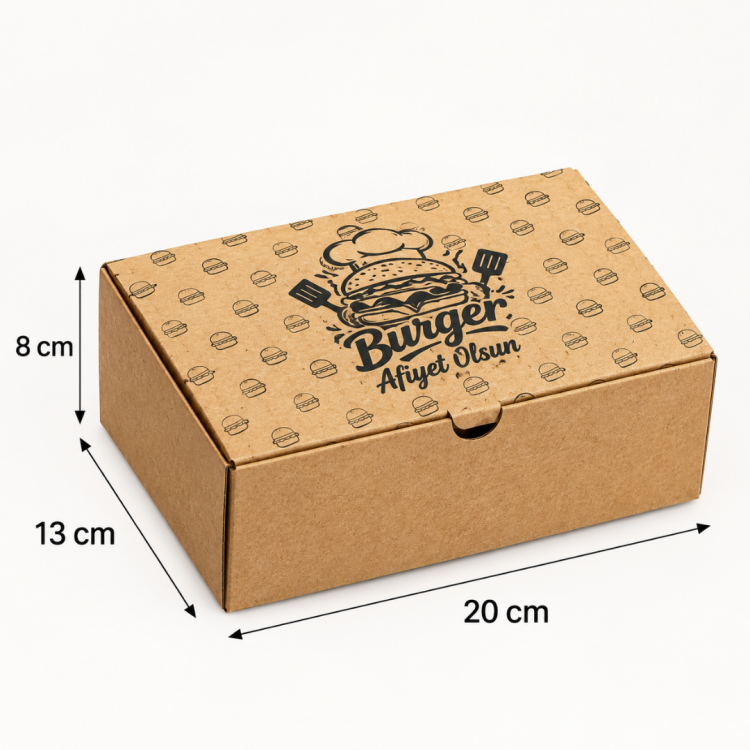 13 x 20 x 8 cm Kilitli Hamburger Kutusu